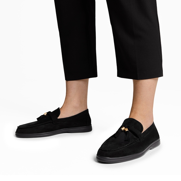 Slip On Casual Loafers - BLACK-SUEDE - 1